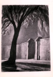 Předměstská noc, cca 1920 (uhel)