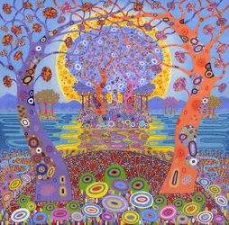 Návrat do vítacích kopců, 2014 (akryl na plátně)