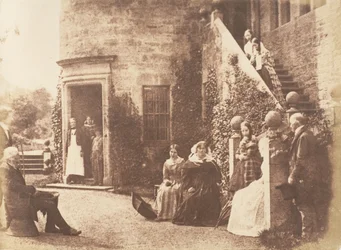 Bonaly Towers. Domov lorda Cockburna, 1843-47. Tvůrci: David Octavius Hill, Robert Adamson, Hill & Adamson.