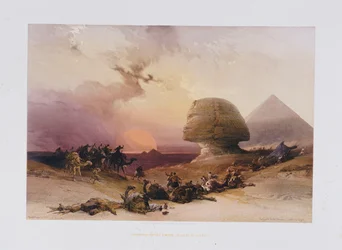 Přístup Simoomů. Poušť Gizeh, z „Egypt a Núbie)