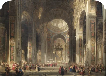 Interiér St Peters, Řím, 1862
