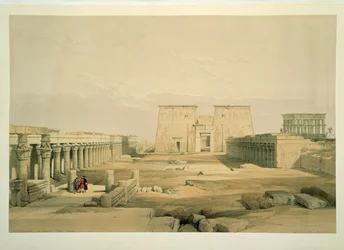 Hlavní vchod do chrámu na ostrově Philae