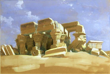 Portikus chrámu v Kom Ombu, Horní Egypt, 1838