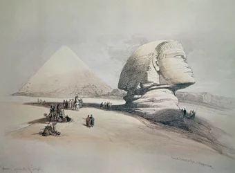 Sphynx v Gíze. Litografie