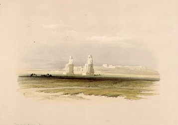 Memnonovy kolosy, z "Egypt a Núbie", Vol.1 (litho)