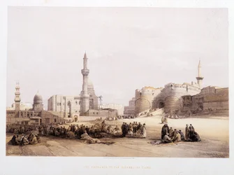 Vchod do citadely v Káhiře (Káhira) - ve „“Svaté zemi““ od Davida Robertse, Londýn 1849