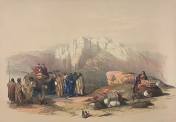 Áronova hrobka, ze „Svaté země“, vyryla Louis Haghe (1806-85)