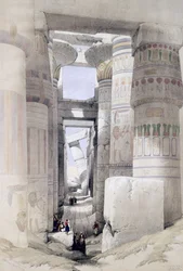 Pohled přes Síň sloupů, Karnak, z Egypta a Núbie, Vol.1