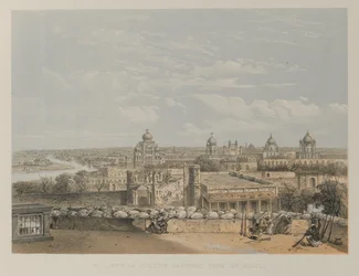 Pohled na pozici zachycenou Rebely, Lucknow