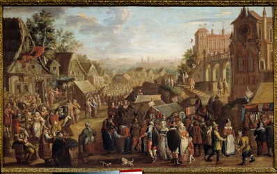 Kermesse. Párty na vesnici. Obraz od Davida Vinckboonse (nebo Vinckeboons nebo Vinkeboons 1576-1629)