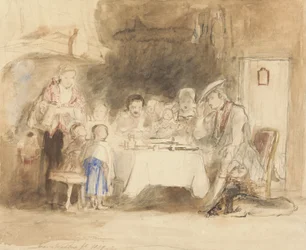 Grace before Meat, 1839 (wc s perem a inkoustem přes grafit na papíře)