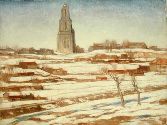 Hora sv. Eloi, zima (olej na plátně)