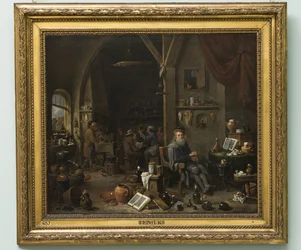 Alchymista, později 1670 (olej na plátně)
