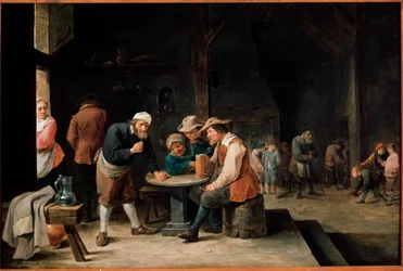 Pijáci piva. Obraz Davida Teniersa mladšího (1610-1690).