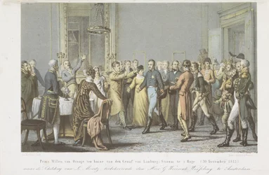Prince of Orange v domě hraběte z Limburg Stirum, 1813 Princ William Oranžský v domě hraběte z Limburg-Stirum v Haagu. (30. listopadu 1813) (název na objektu)