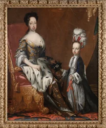 Hedvika Eleonora (1636-1715), princezna holštýnsko-gottorpská, švédská královna, a její pravnuk Karel Fridrich (1700-1739), vévoda holštýnsko-gottorpský, 1704