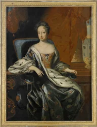 Portrét Hedwig Eleonory de Holstein Gottorp (1636-1715), královny Švédska a Finska (Hedvig Eleonora of Holstein-Gottorp, Queen of Sweden) - Malba Davida von Kraffta (1655-1724), olej na plátně (143x107 cm) - Soukromá sbírka