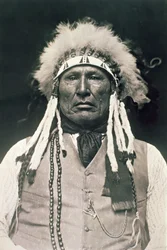 Wooden Leg, warrior of the Northern Cheyenne who fought in the Battle of Little Bighorn in 1876   1400337   cs       czech Successfully Translated  Original: Cartouche with Armorial Trophy, Livre d’ornements (Book of Ornaments) Translat: Cartouche with Arm