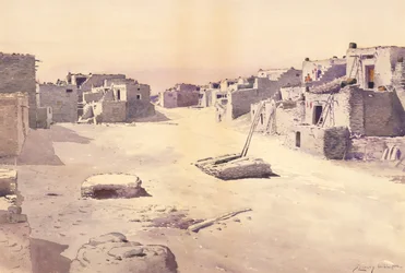 Ulice v Pueblu Oraibi, Tusayan, Arizona