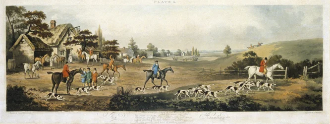 Foxhunting, deska 4, ryl Thomas Sutherland (1785-1838) 1817 (barevně lito)