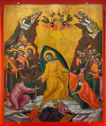 "Sestup Krista do pekla", asi 1710 (tempera na dřevě)