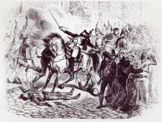 2. května 1808, povstání v Madridu, z knihy "Histoire de Napoleon" od M. de Norvins, 1839.