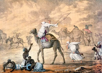 Písečný vítr na poušti, 1821