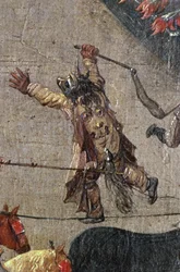 Triumf arcivévodkyně Isabelly v Ommeganck v Bruselu 31. května 1615, detail kostýmované postavy čerta, 1615