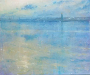 Stockholm Skyline, Riddarfjärden, 2016 (olej na plátně)