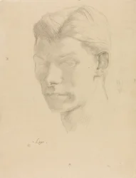 Portrét muže, asi 1906-08 (tužka na papíře)