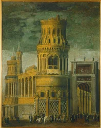 Imaginární architektura (olej na plátně)