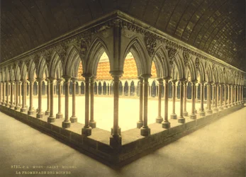 Monks" Promenade, Mont Saint-Michel, Francie, Photochrome Print, c.1900