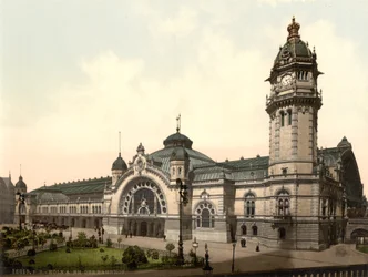 Železniční stanice, Kolín nad Rýnem, Německo, cca 1900
