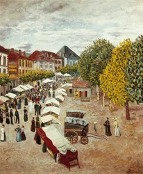 "" Pochod Dax v Landes "" Obraz Daria de Regoyos y Valdes (1875-1913) Soukromá sbírka