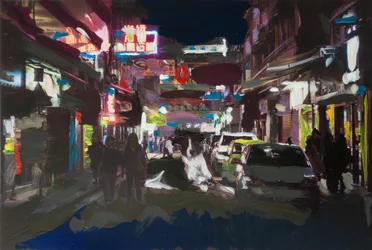 Roma fuera de escala en Hong Kong 2, 2018 (akrylová barva na tištěné fotografii)