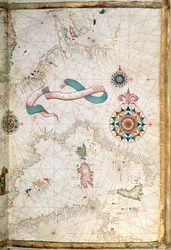 Korsika, Sardinie a Sicílie, detail z atlasu světa, 1565