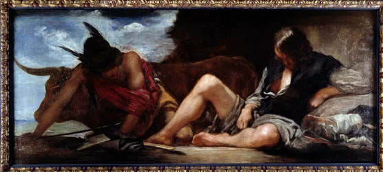 Obraz Merkur a Argos od Diega Velasqueze (1599-1660)