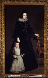Portrét Antonia de Ipenarrieta se svým synem Luisem. Obraz Diega Rodrigueze de Silva y Velasquez (1599-1660)