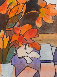 Tulipány (akvarel a tuš)