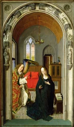 The Annunciation, c.1445 olej na panelu detail 36895