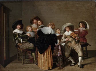A Musical Party - peinture de Dirck Hals (1591-1656) - Olej na dřevě - 37x50 - Národní galerie, Praha