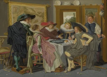 Společnost u stolu. 1626