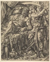 Judith zabíjející Holoferna, z Příběhu Judith a Holoferna.