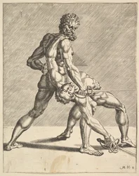 Dva šermíři, od Fencers, deska 8, 1552