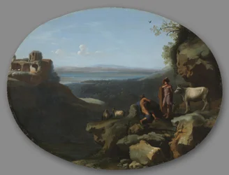 Merkur a Argus v krajině, asi 1635 (olej na mědi)