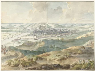 Pohled na Namur z východu během obléhání v roce 1695