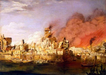 Velký požár Hamburku 5. května 1842.