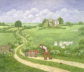The Apple-Barrow: Joseph Poorgrass převážející mohylu jablek do sídla Bathshebas, z Daleko od šílícího davu, Thomas Hardy