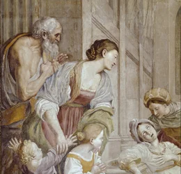 Příběh svaté Cecílie: Cecilie, detail (Freska)