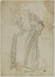 Stojící anděl (recto); Studium tváře a draperie (verze)